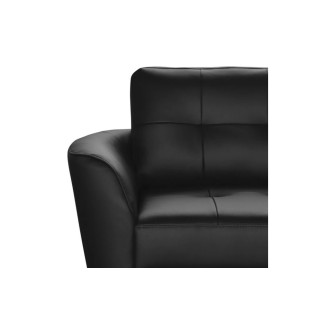 Canapé d'angle convertible en cuir italien de luxe 5 places NORIA avec coffre, noir, angle droit