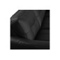 Canapé d'angle convertible en cuir italien de luxe 5 places NORIA avec coffre, noir, angle droit