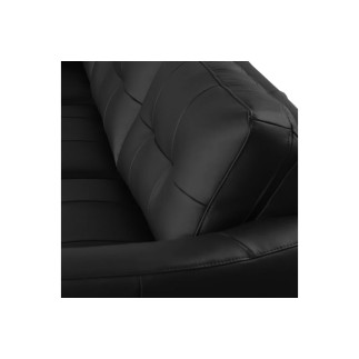 Canapé d'angle convertible en cuir italien de luxe 5 places NORIA avec coffre, noir, angle gauche