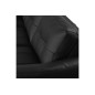 Canapé d'angle convertible en cuir italien de luxe 5 places NORIA avec coffre, noir, angle gauche