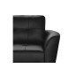 Canapé d'angle convertible en cuir italien de luxe 5 places NORIA avec coffre, noir, angle gauche