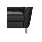 Canapé d'angle convertible en cuir italien de luxe 5 places NORIA avec coffre, noir, angle gauche