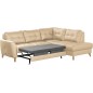Canapé d'angle convertible en cuir italien de luxe 5 places NORIA avec coffre, beige, angle droit