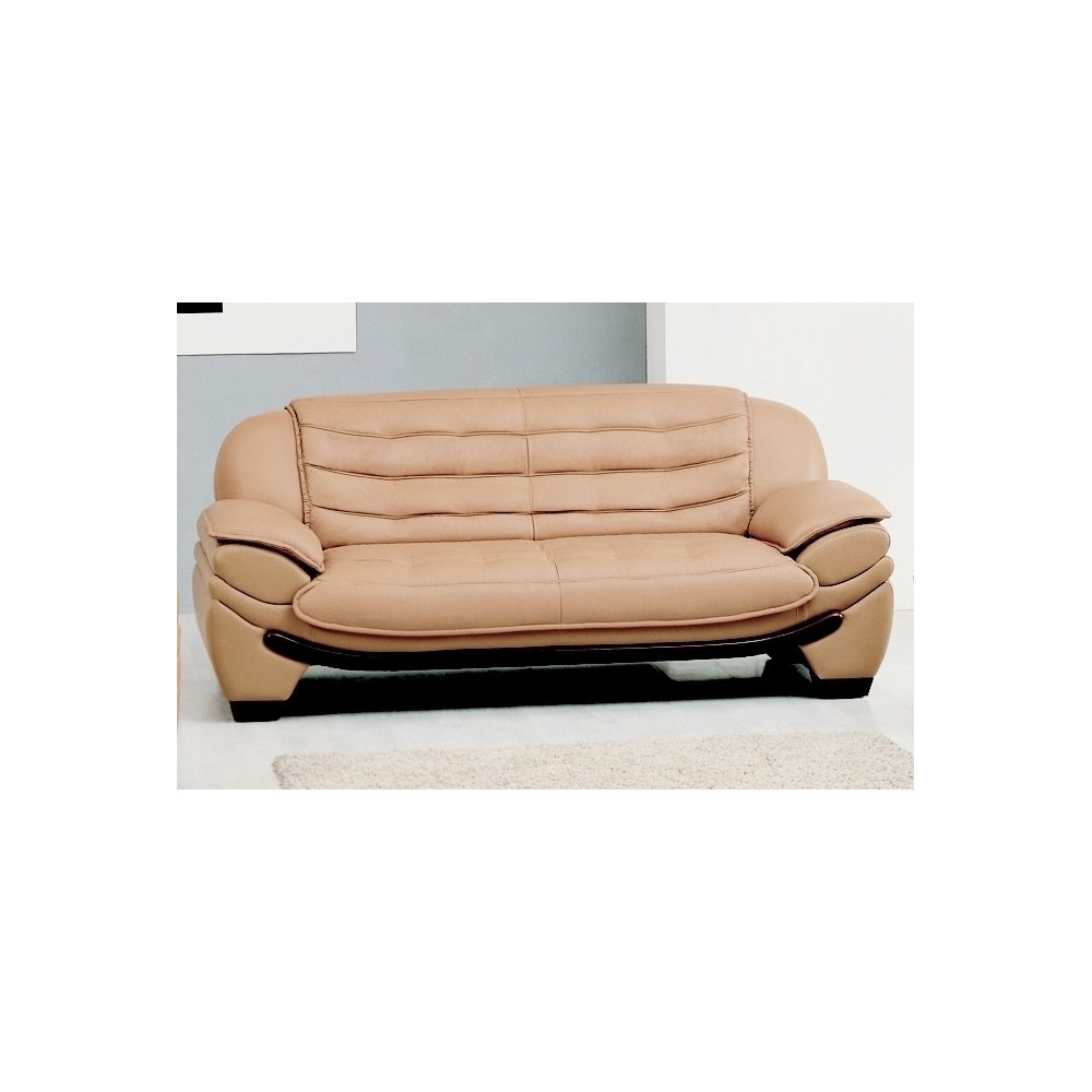 Canapé 3 places en cuir italien BENSON, beige.