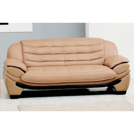 Canapé 3 places en cuir italien BENSON, beige.