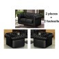 Ensemble 2+1+1, canapé 2 places et 2 fauteuils 1 place, en cuir luxe italien CHESTERFIELD, noir Ensemble 2+1+1, canapé 2 places et 2 fauteuils 1 place, en cuir luxe italien CHESTERFIELD, noir
