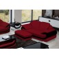 Ensemble canapé 3 places et 2 places et fauteuil en cuir italien vachette CANDIDE, bordeaux et noir, avec TABLE BASSE Ensemble canapé 3 places et 2 places et fauteuil en cuir italien vachette CANDIDE, bordeaux et noir, avec TABLE BASSE