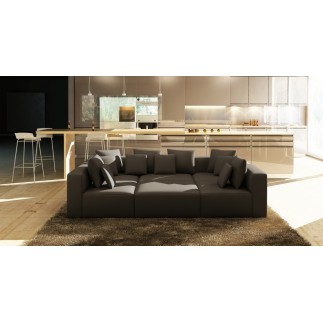 Canapé modulable COMBINO CUIR PRESTIGE LUXE, NOIR