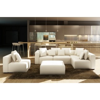 Canapé modulable COMBINO CUIR PRESTIGE LUXE, NOIR