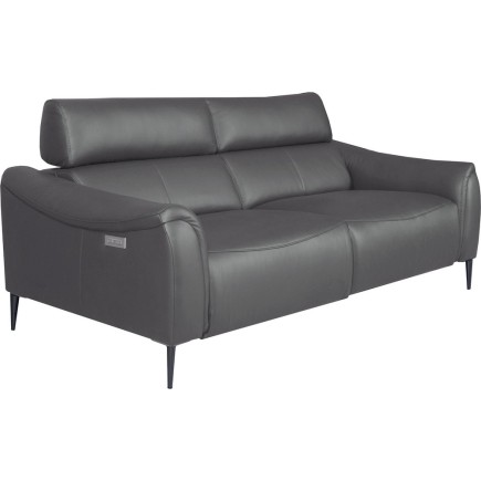 Canapé 2 places avec 2 relax en 100% tout cuir épais de luxe italien avec 2 relax électriques et 2 têtières électriques, MILAN,