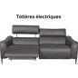 Canapé 3 places avec 2 relax en 100% tout cuir épais de luxe italien avec 2 relax électriques et 2 têtières électriques, MILAN,