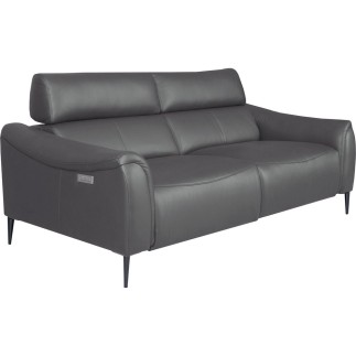 Canapé 3 places avec 2 relax en 100% tout cuir épais de luxe italien avec 2 relax électriques et 2 têtières électriques, MILAN,