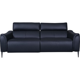 Canapé 3 places avec 2 relax en 100% tout cuir épais de luxe italien avec 2 relax électriques et 2 têtières électriques, MILAN,