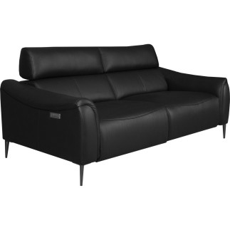 Canapé 3 places avec 2 relax en 100% tout cuir épais de luxe italien avec 2 relax électriques et 2 têtières électriques, MILAN,