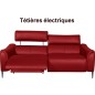 Canapé 3 places avec 2 relax en 100% tout cuir épais de luxe italien avec 2 relax électriques et 2 têtières électriques, MILAN,