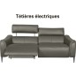 Canapé 3 places avec 2 relax en 100% tout cuir épais de luxe italien avec 2 relax électriques et 2 têtières électriques, MILAN,