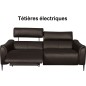 Canapé 3 places avec 2 relax en 100% tout cuir épais de luxe italien avec 2 relax électriques et 2 têtières électriques, MILAN,