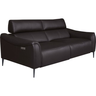Canapé 3 places avec 2 relax en 100% tout cuir épais de luxe italien avec 2 relax électriques et 2 têtières électriques, MILAN,