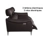 Canapé 3 places avec 2 relax en 100% tout cuir épais de luxe italien avec 2 relax électriques et 2 têtières électriques, MILAN,