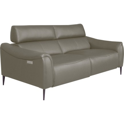 Canapé 2 places avec 2 relax en 100% tout cuir épais de luxe italien avec 2 relax électriques et 2 têtières électriques, MILAN,