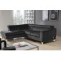 Canapé d'angle convertible en velours luxe 5 places, ASTERIA gris foncé, angle gauche