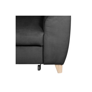 Canapé d'angle convertible en velours luxe 5 places, ASTERIA gris foncé, angle gauche