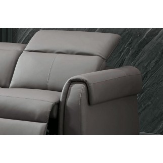 Canapé 3 places avec 2 relax électriques en cuir italien buffle TOPRELAX, moka