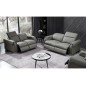 Ensemble avec 4 relax électriques, 2 canapés 2 places en cuir italien buffle TOPRELAX, gris foncé