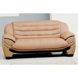 Canapé 2 places en cuir italien BENSON, beige.