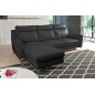 2eme paiement de la commande: Canapé d'angle convertible en cuir italien de luxe 5/6 places gianni avec coffre, noir, angle gauc
