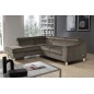 Canapé d'angle en velours luxe 5 places, ASHLEY, taupe, angle gauche (vu de face)