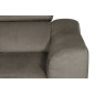 Canapé d'angle en velours luxe 5 places, ASHLEY, taupe, angle gauche (vu de face)