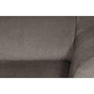 Canapé d'angle en velours luxe 5 places, ASHLEY, taupe, angle gauche (vu de face)