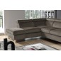 Canapé d'angle en velours luxe 5 places, ASHLEY, taupe, angle gauche (vu de face)
