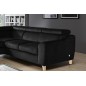 - Canapé d'angle en velours luxe 5 places, ASHLEY, noir, angle gauche (vu de face)