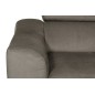 Canapé d'angle en velours luxe 5 places, ASHLEY, taupe, angle droit (vu de face)