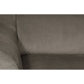 Canapé d'angle en velours luxe 5 places, ASHLEY, taupe, angle droit (vu de face)