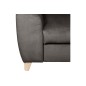 Canapé d'angle en velours luxe 5 places, ASHLEY, chocolat, angle droit (vu de face)
