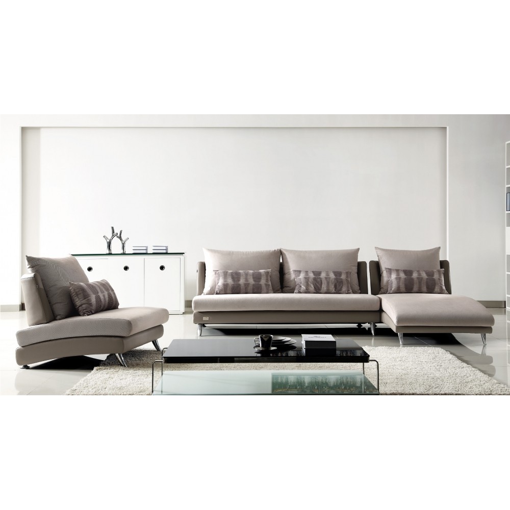 Canapé d'angle en tissu 4/5 places, Beige