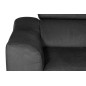 Canapé d'angle en velours luxe 5 places, ASHLEY, gris foncé, angle droit (vu de face)