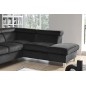 Canapé d'angle en velours luxe 5 places, ASHLEY, gris foncé, angle droit (vu de face)