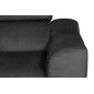 Canapé d'angle en velours luxe 5 places, ASHLEY, gris foncé, angle gauche (vu de face)