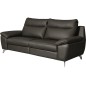 Canapé taille 2 places en 100% tout cuir épais de luxe italien, PERLA, anthracite