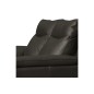 Canapé taille 2 places en 100% tout cuir épais de luxe italien, PERLA, anthracite