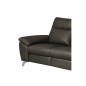 Canapé taille 2 places en 100% tout cuir épais de luxe italien, PERLA, anthracite