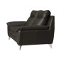 Canapé taille 2 places en 100% tout cuir épais de luxe italien, PERLA, anthracite