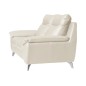 Canapé taille 2 places en 100% tout cuir épais de luxe italien, PERLA, blanc cassé, Ecru