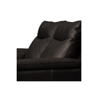 Canapé taille 2 places en 100% tout cuir épais de luxe italien, PERLA, chocolat