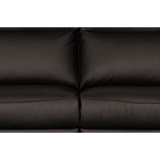 Canapé taille 2 places en 100% tout cuir épais de luxe italien, PERLA, chocolat