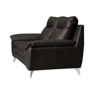 Canapé taille 2 places en 100% tout cuir épais de luxe italien, PERLA, chocolat